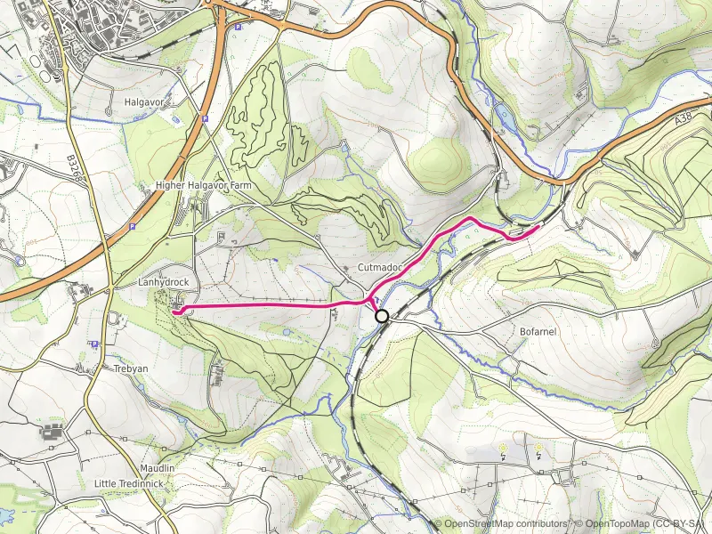 Map of the Lanhydrock and Respryn Loop route line